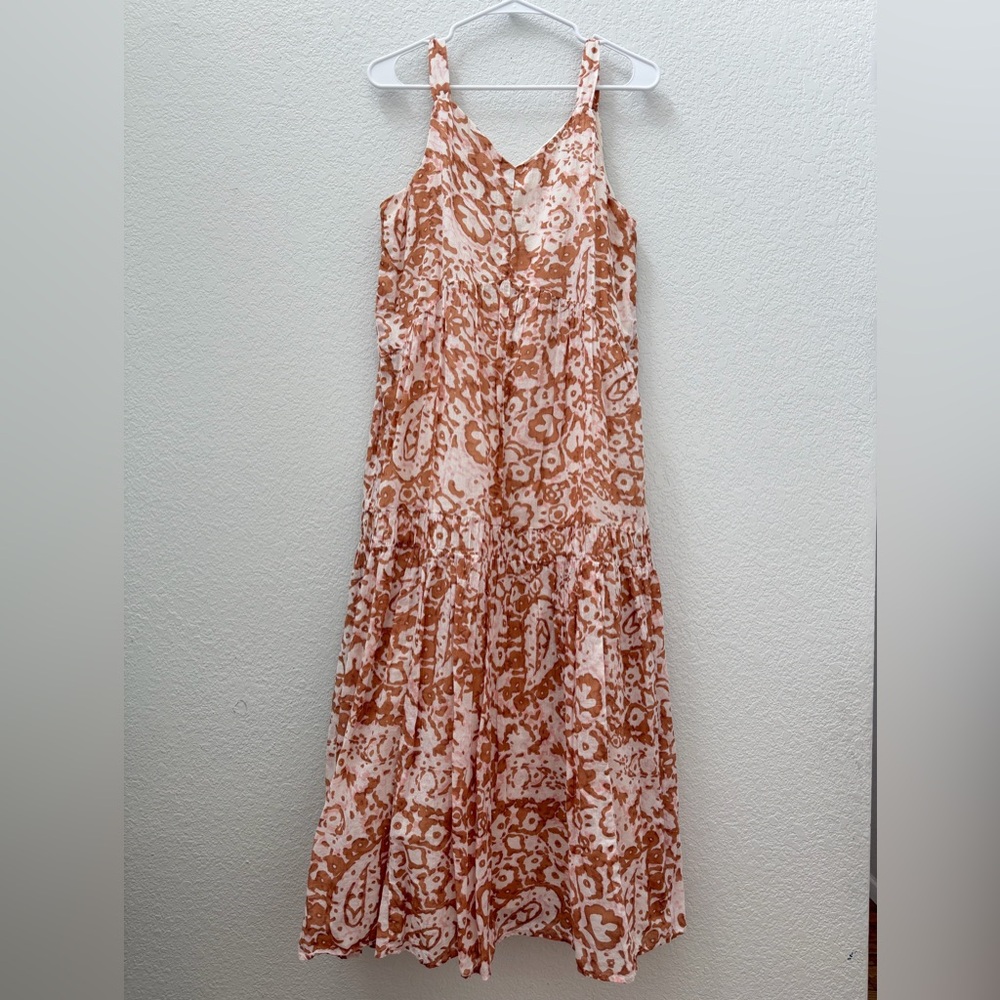 Joie Limited Edition Floral Tiered Maxi Dress - Tan and Cream, Size Medium - Picture 7 of 11